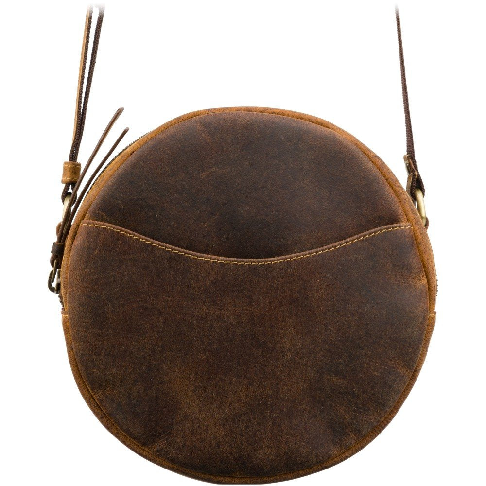 Moteriška odinė apvali rankinė, Visconti S-43, ruda
 N387