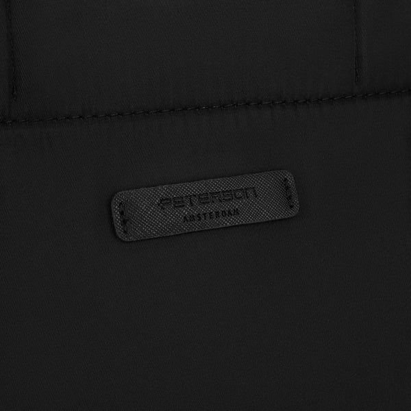 Didelė juoda moteriška „Peterson“ nailoninė shopper rankinė A4 formatui, su magnetiniu užsegimu P24