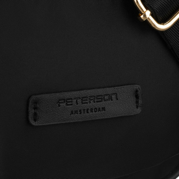 Moteriška juoda nailoninė „Peterson“ rankinė per petį su reguliuojamu dirželiu RP27