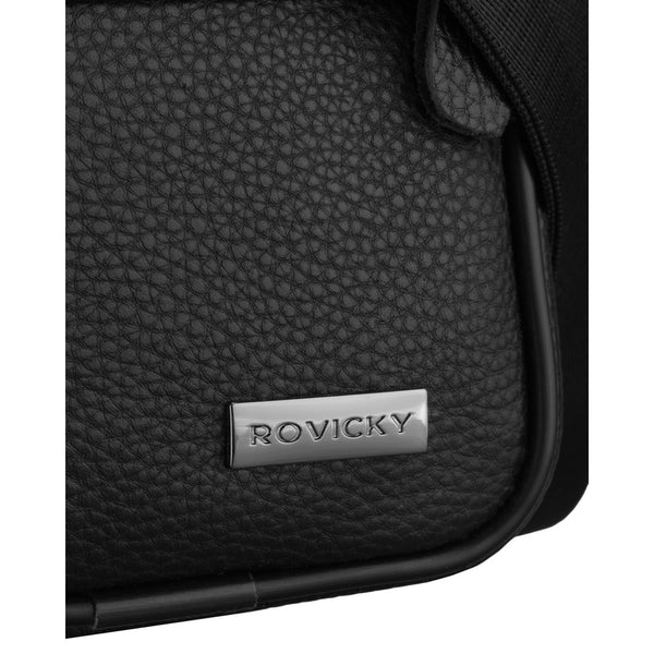 Vyriška juoda natūralios odos vieno skyriaus rankinė per petį „Rovicky“