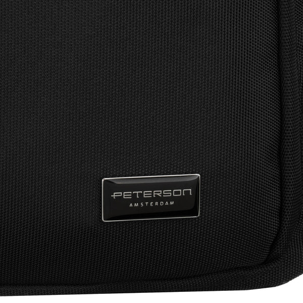 Talpi juoda moteriška poliesterio rankinė su skyriumi nešiojamajam kompiuteriui „Peterson“ P33