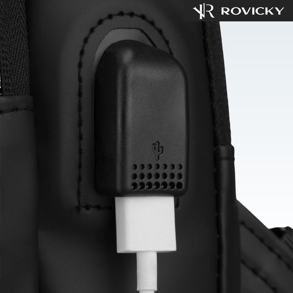 Vyriška juoda per petį nešiojama rankinė iš ekologiškos odos „Rovicky“ ST83