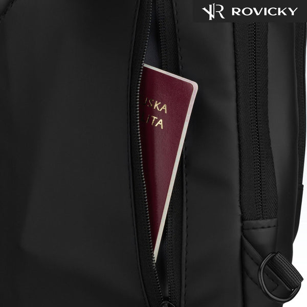 Vyriška juoda per petį nešiojama rankinė iš ekologiškos odos „Rovicky“ ST83
