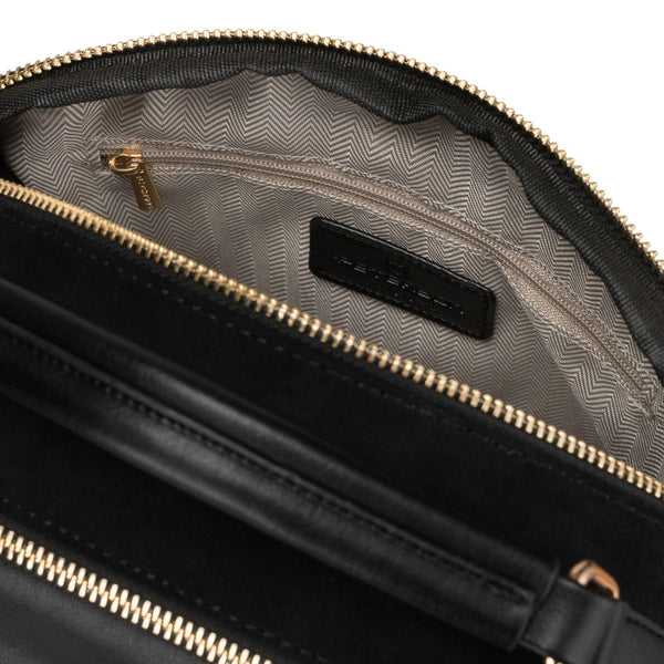 Peterson moteriška maža juoda „crossbody“ rankinė per petį su užtrauktuku, miesto stiliaus, iš dirbtinės odos D65