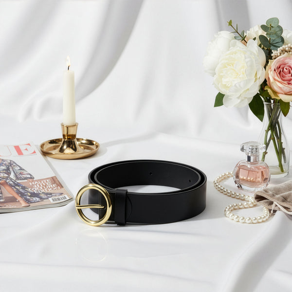 Moteriškas odinis diržas STEVENS 14Z, juodas