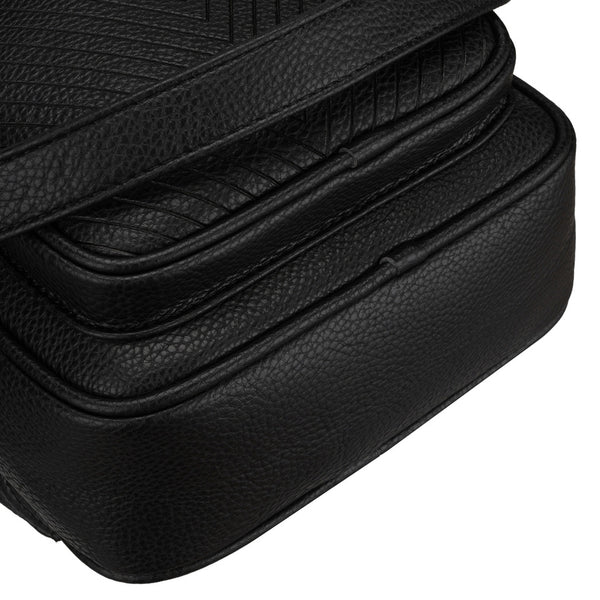 Peterson moteriška maža 2in1 kuprinė-rankinė per petį, elegantiška, juoda, iš ekologiškos odos D96