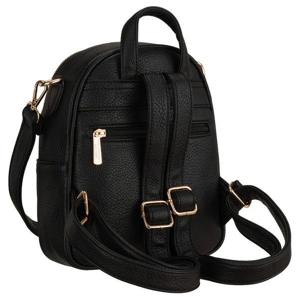 Peterson moteriška maža 2in1 kuprinė-rankinė per petį, elegantiška, juoda, iš ekologiškos odos D96