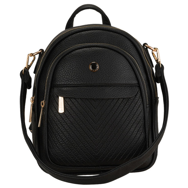 Peterson moteriška maža 2in1 kuprinė-rankinė per petį, elegantiška, juoda, iš ekologiškos odos D96