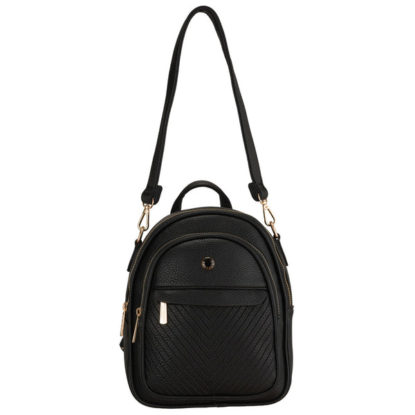 Peterson moteriška maža 2in1 kuprinė-rankinė per petį, elegantiška, juoda, iš ekologiškos odos D96