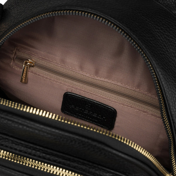 Peterson moteriška maža 2in1 kuprinė-rankinė per petį, elegantiška, juoda, iš ekologiškos odos D96