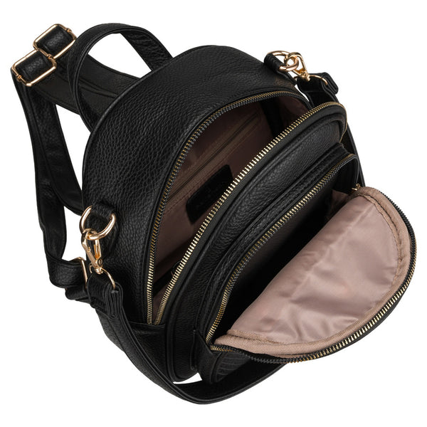 Peterson moteriška maža 2in1 kuprinė-rankinė per petį, elegantiška, juoda, iš ekologiškos odos D96