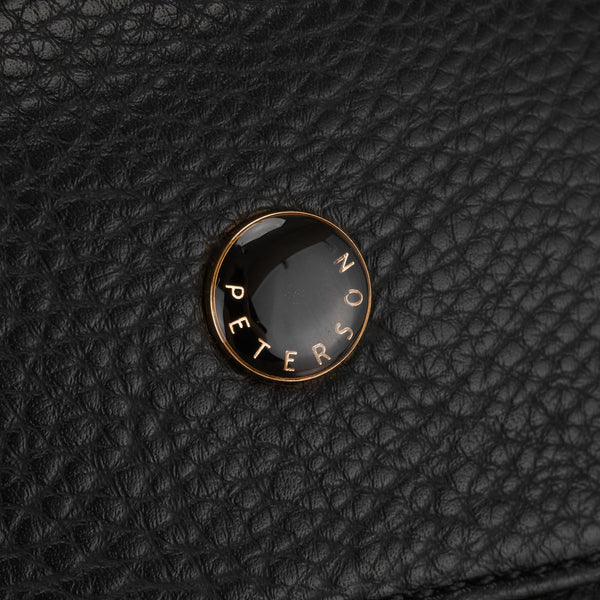 Peterson moteriška maža 2in1 kuprinė-rankinė per petį, elegantiška, juoda, iš ekologiškos odos D96