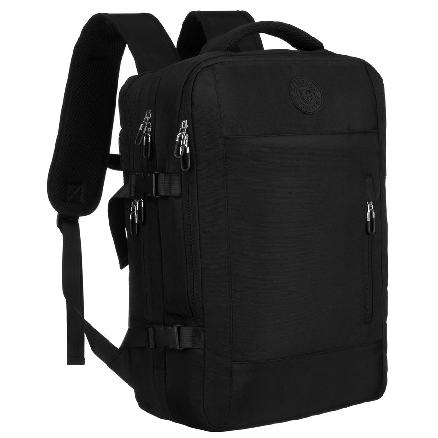 Juoda kelioninė kuprinė „Peterson“ rankiniam lėktuvo bagažui iš patvarios medžiagos K52