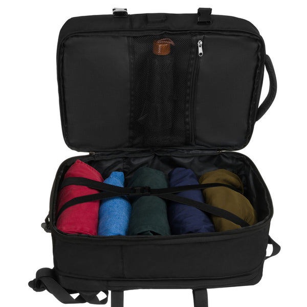 Juoda kelioninė kuprinė „Peterson“ rankiniam lėktuvo bagažui iš patvarios medžiagos K52