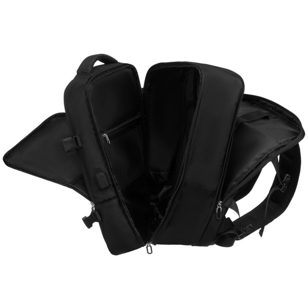 Juoda kelioninė kuprinė „Peterson“ rankiniam lėktuvo bagažui iš patvarios medžiagos K52