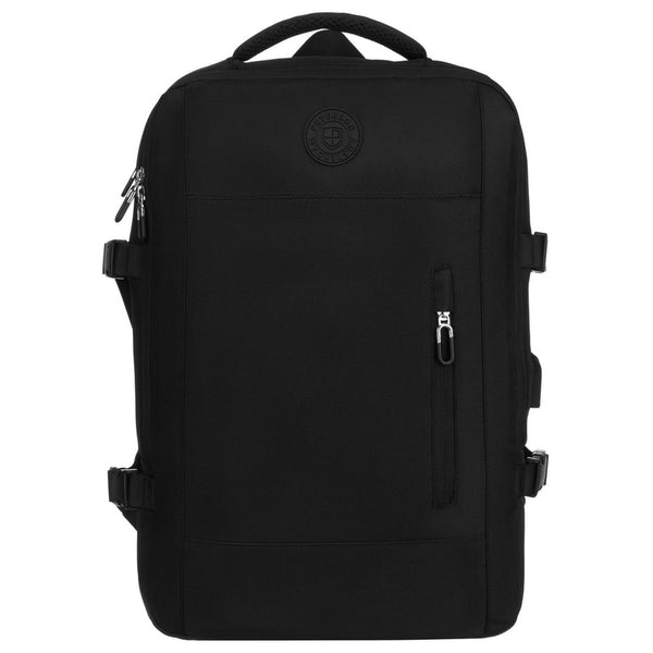 Juoda kelioninė kuprinė „Peterson“ rankiniam lėktuvo bagažui iš patvarios medžiagos K52