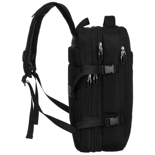 Juoda kelioninė kuprinė „Peterson“ rankiniam lėktuvo bagažui iš patvarios medžiagos K52