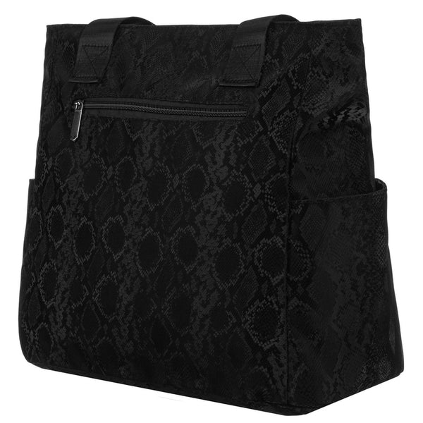Moteriška juoda poliesterio shopper rankinė su patogiomis rankenomis „Rovicky“ RP37