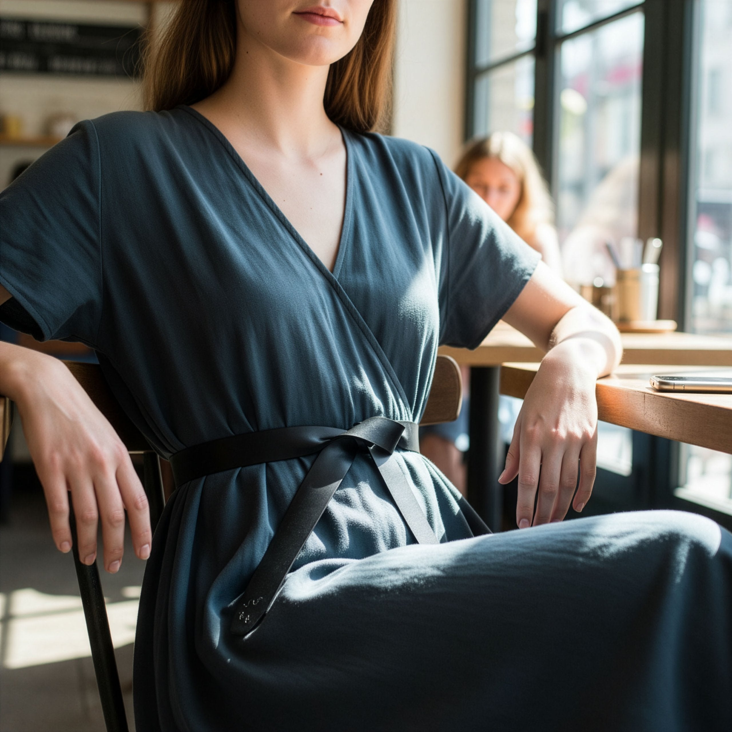 Moteriškas diržas iš natūralios odos, juodas