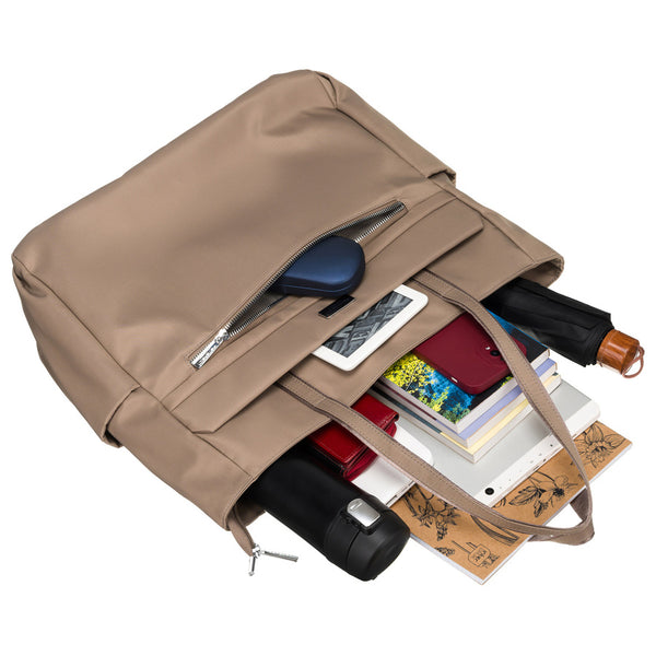 Didelė moteriška shopper tipo rankinė ant peties „Peterson“, elegantiškos spalvos, iš dirbtinės odos RM10