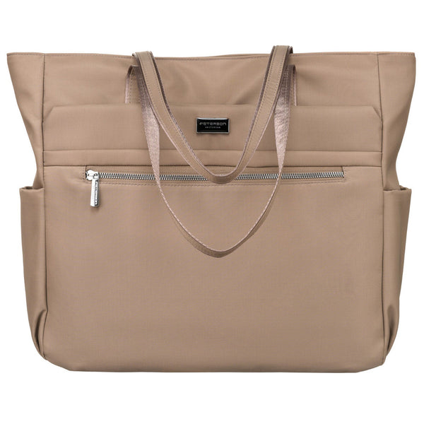 Didelė moteriška shopper tipo rankinė ant peties „Peterson“, elegantiškos spalvos, iš dirbtinės odos RM10