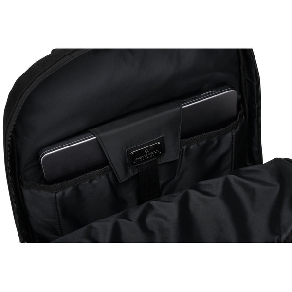 Didelė juoda tekstilinė kelioninė kuprinė vyrams „Peterson“ nešiojamajam kompiuteriui K43