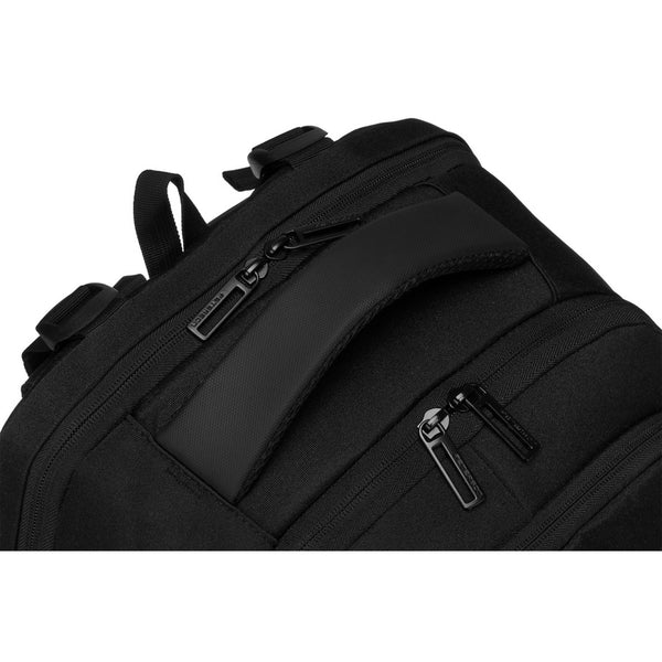 Didelė juoda tekstilinė kelioninė kuprinė vyrams „Peterson“ nešiojamajam kompiuteriui K43