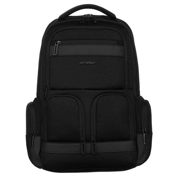 Didelė juoda tekstilinė kelioninė kuprinė vyrams „Peterson“ nešiojamajam kompiuteriui K43