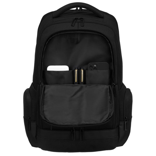 Didelė juoda tekstilinė kelioninė kuprinė vyrams „Peterson“ nešiojamajam kompiuteriui K43