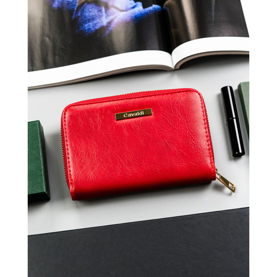 Didelė raudona moteriška piniginė–dėklas 4U Cavaldi, iš ekologiškos odos TL11