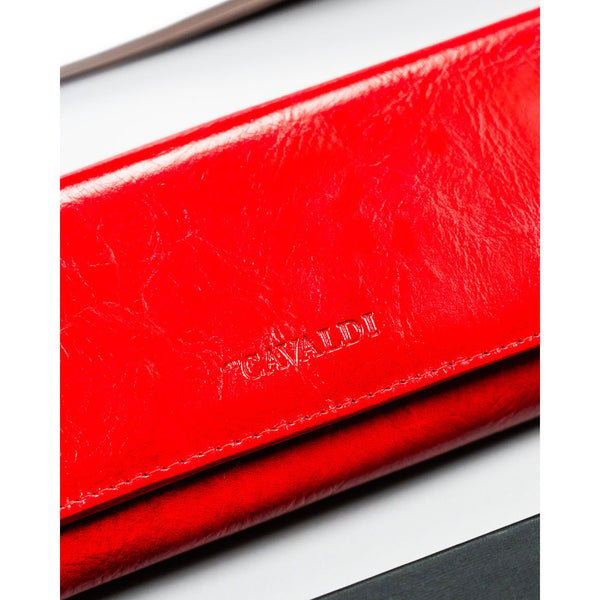 Didelė raudona moteriška ekologiškos odos piniginė su spaude „4U Cavaldi“