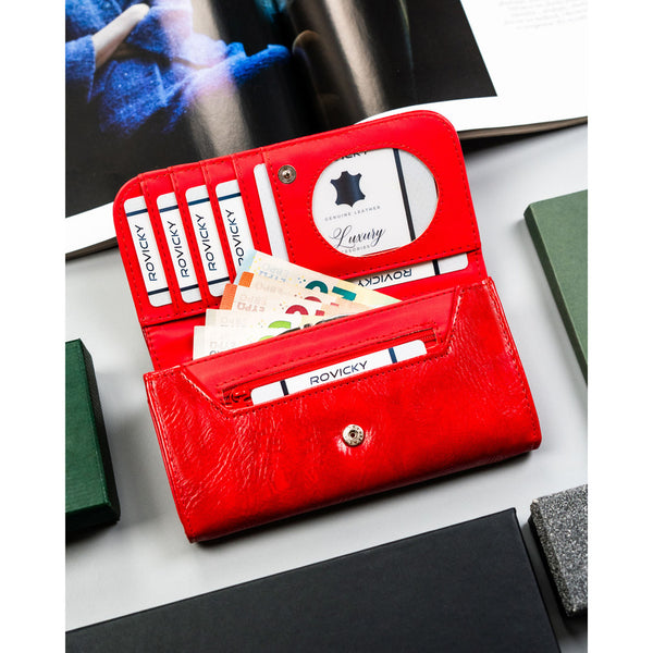 Didelė raudona moteriška ekologiškos odos piniginė su spaude „4U Cavaldi“