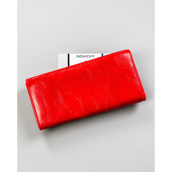 Didelė raudona moteriška ekologiškos odos piniginė su spaude „4U Cavaldi“