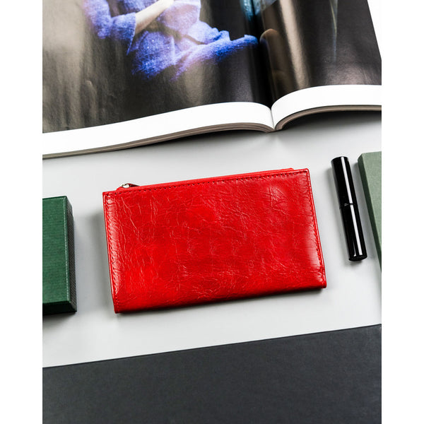 Didelė moteriška piniginė 4U Cavaldi iš ekologiškos odos, raudona