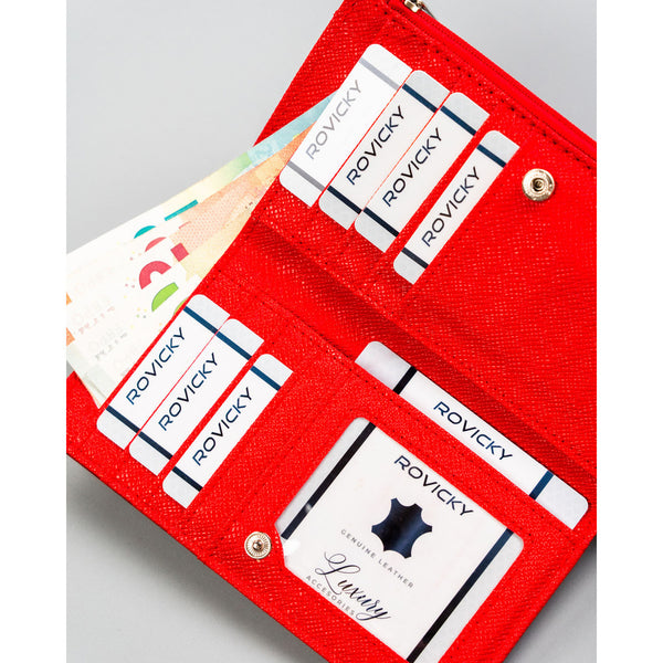 Didelė moteriška piniginė 4U Cavaldi iš ekologiškos odos, raudona