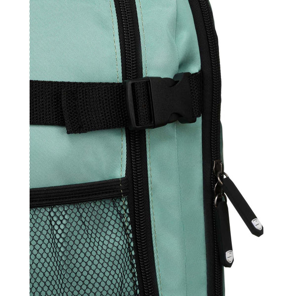 Turkio spalvos tekstilinė dviejų skyrių kelioninė kuprinė „Peterson“ su tvirtinimu prie lagamino ir USB jungtimi K47