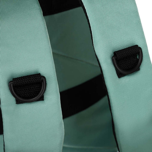 Turkio spalvos tekstilinė dviejų skyrių kelioninė kuprinė „Peterson“ su tvirtinimu prie lagamino ir USB jungtimi K47