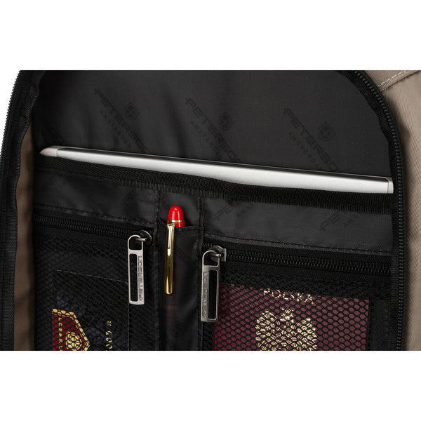 Pilka tekstilinė dviejų skyrių kelioninė kuprinė „Peterson“ su kvėpuojančiomis petnešomis K55