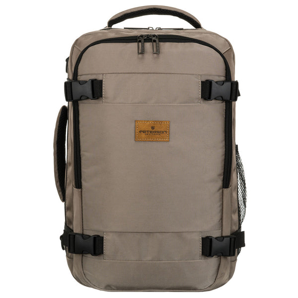 Pilka tekstilinė dviejų skyrių kelioninė kuprinė „Peterson“ su kvėpuojančiomis petnešomis K55