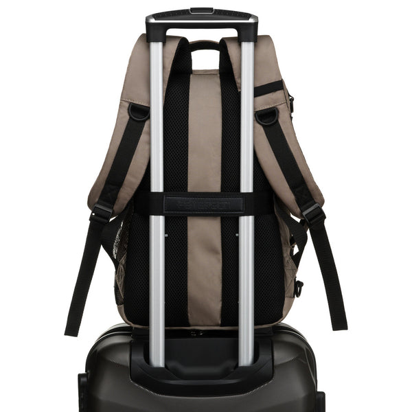 Pilka tekstilinė dviejų skyrių kelioninė kuprinė „Peterson“ su kvėpuojančiomis petnešomis K55