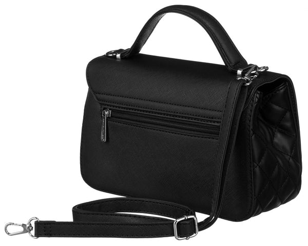 Elegantiška moteriška „David Jones“ juoda crossbody rankinė su dygsniuotais šonais D42