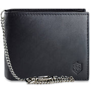 Juoda vyriška piniginė STEVENS su grandine S1084