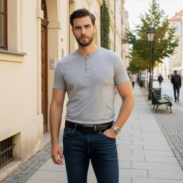 Vyriškas diržas Stevens, natūrali oda, juodas, automatinė sagtis 2504