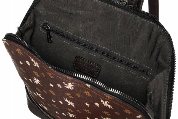 Elegantiška moteriška kuprinė „David Jones“ iš ekologiškos odos, tamsiai ruda D14
