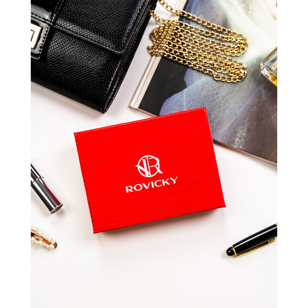 Elegantiška moteriška „Rovicky“ piniginė iš ekologiškos odos, žalia su gėlių raštu ST105