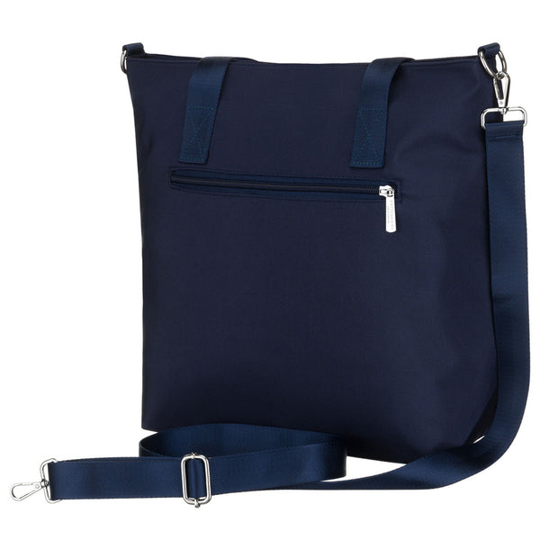 Moteriška tamsiai mėlyna vieno skyriaus poliesterio shopper rankinė „Peterson“ su reguliuojamu, nuimamu dirželiu P40