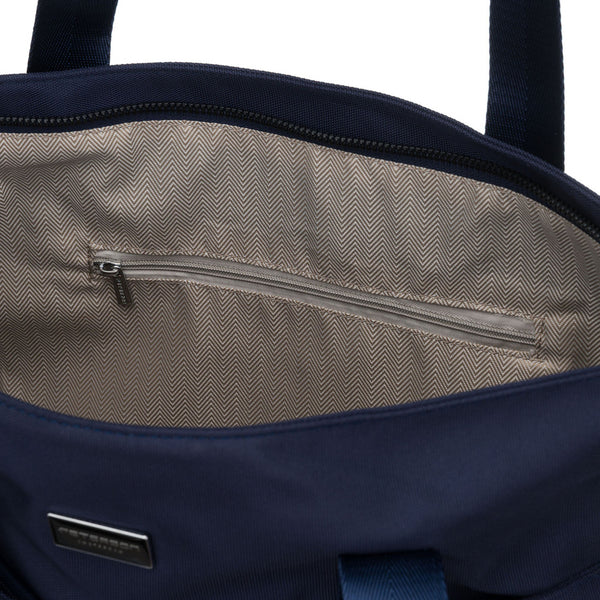 Moteriška tamsiai mėlyna vieno skyriaus poliesterio shopper rankinė „Peterson“ su reguliuojamu, nuimamu dirželiu P40