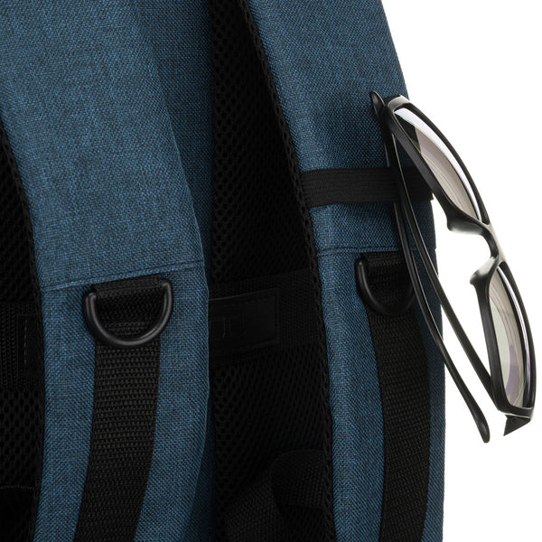 Tamsiai mėlyna poliesterinė kelioninė kuprinė „Peterson“ su prisegamu dirželiu K54