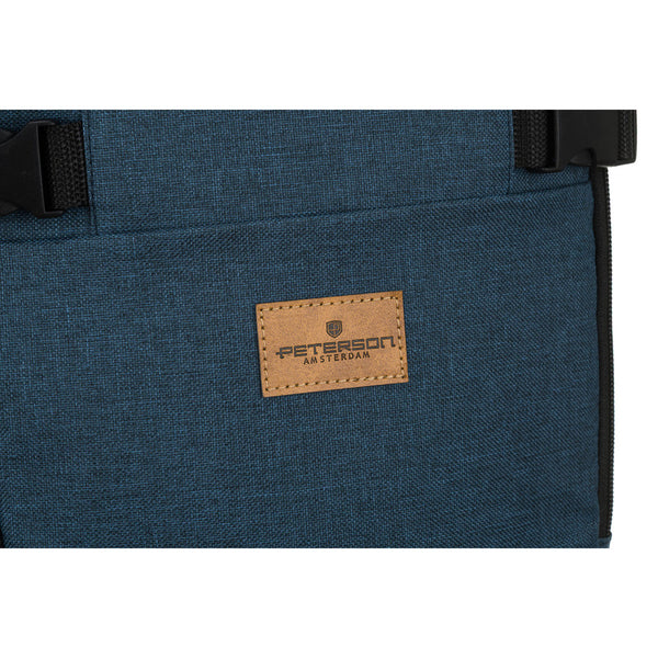 Tamsiai mėlyna poliesterinė kelioninė kuprinė „Peterson“ su prisegamu dirželiu K54