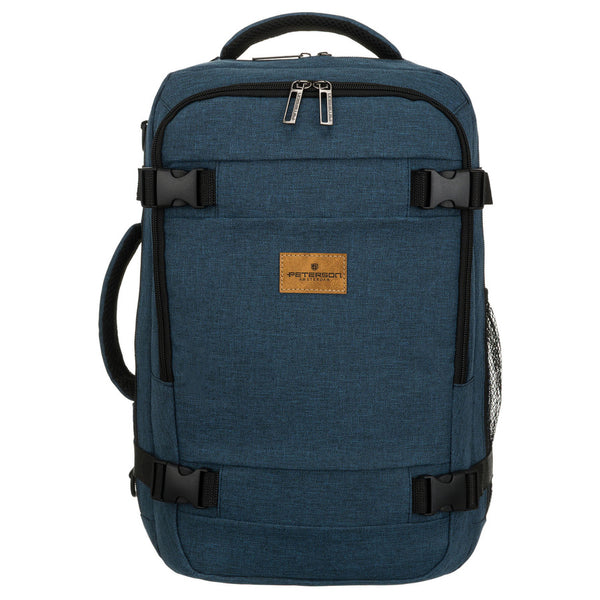 Tamsiai mėlyna poliesterinė kelioninė kuprinė „Peterson“ su prisegamu dirželiu K54